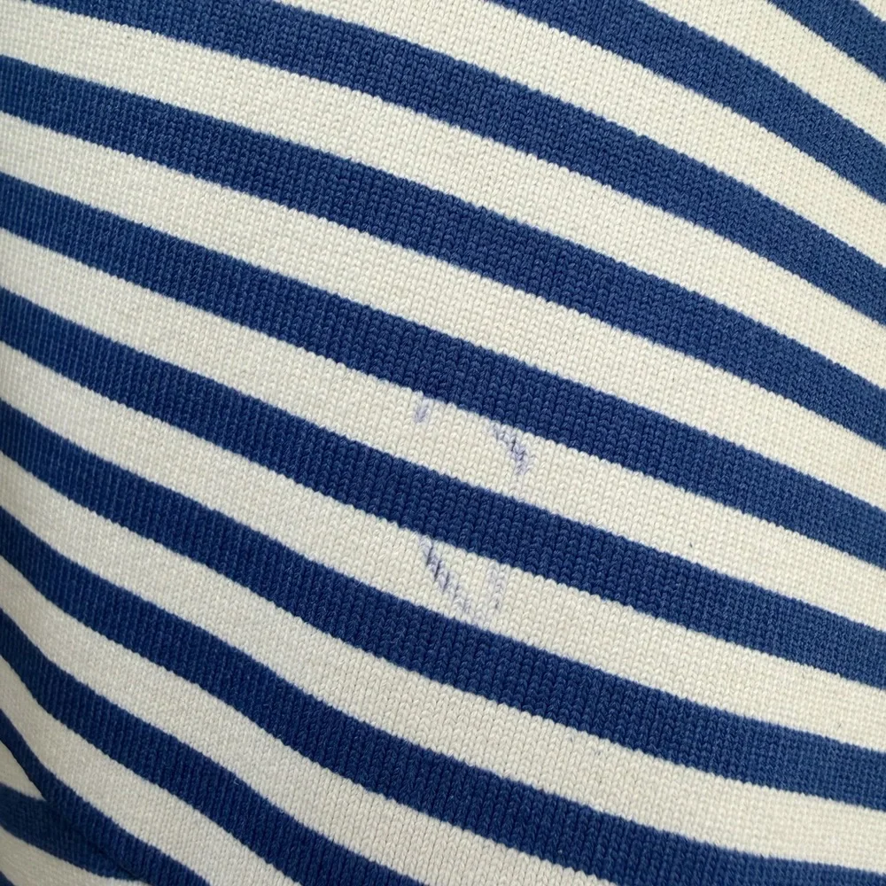 Tommy Bahama IslandZone Aubrey Cassia Navy Blue and White Striped Dress, Large - Picture 11 of 13